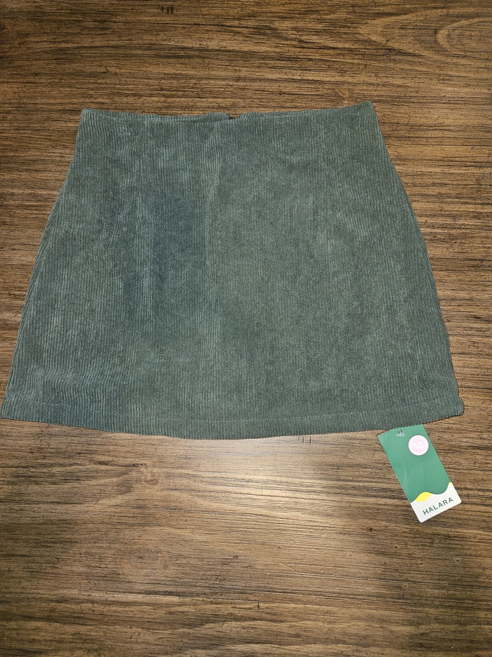 HALARA Teal Corduroy Mini Skirt